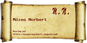 Mózes Norbert névjegykártya