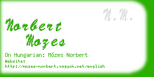norbert mozes business card